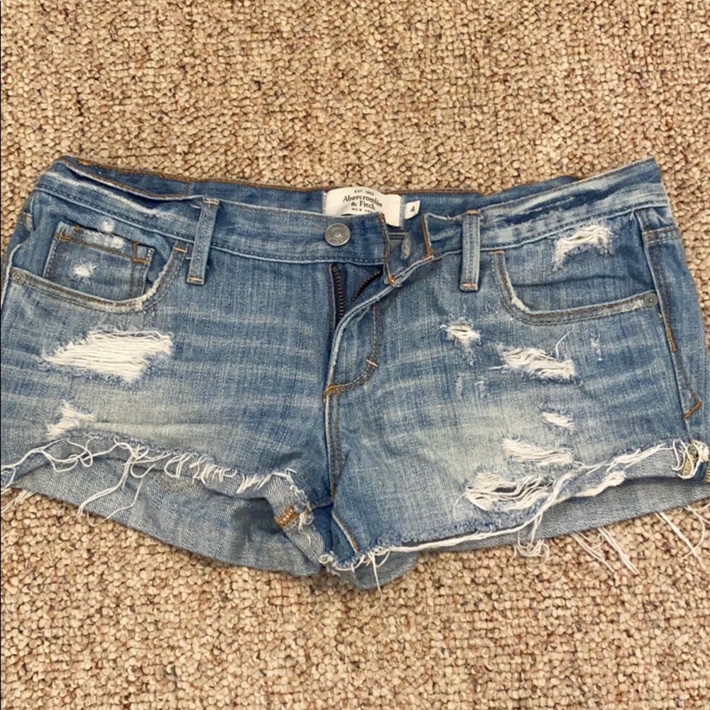 Ripped jean shorts
